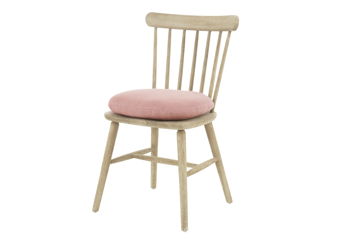 Soft Scoop Linen Seat Pad in Pink