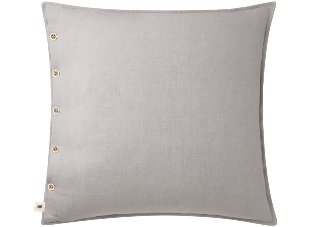 Easy Buttons Linen Cushion  60 x 60 cm in Grey