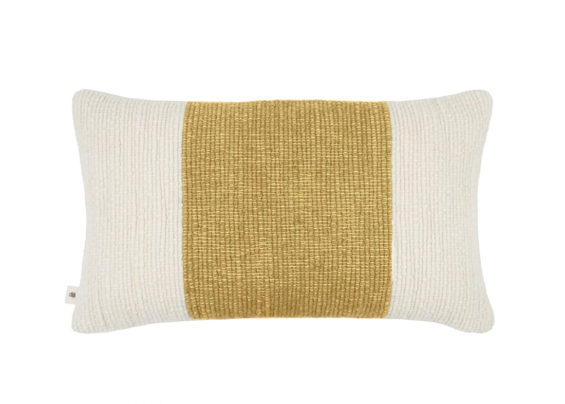 Knitty Stripe Wool Cushion - 40x66 - Butterscotch