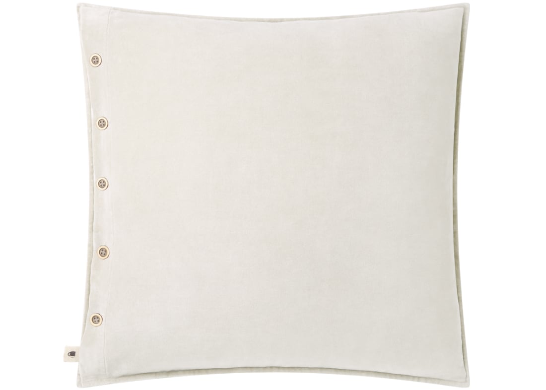 Easy Buttons Velvet Cushion 60 x 60 cm in Chalk