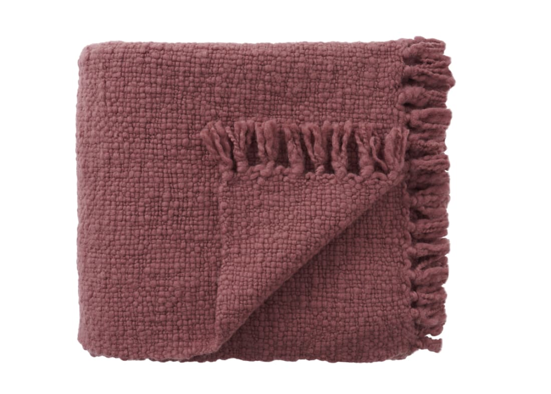 Wefty Wool Blanket 170 x 180 cm in Pink