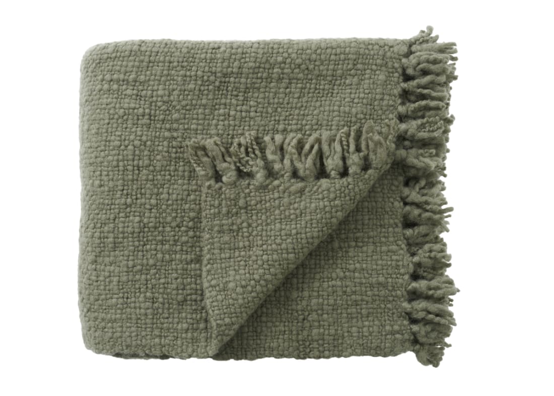 Wefty Wool Blanket 170 x 180 cm in Green
