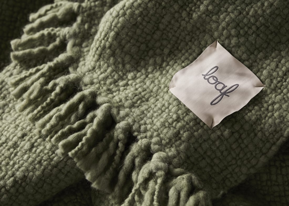 Wefty Wool Blanket 170 x 180 cm in Green