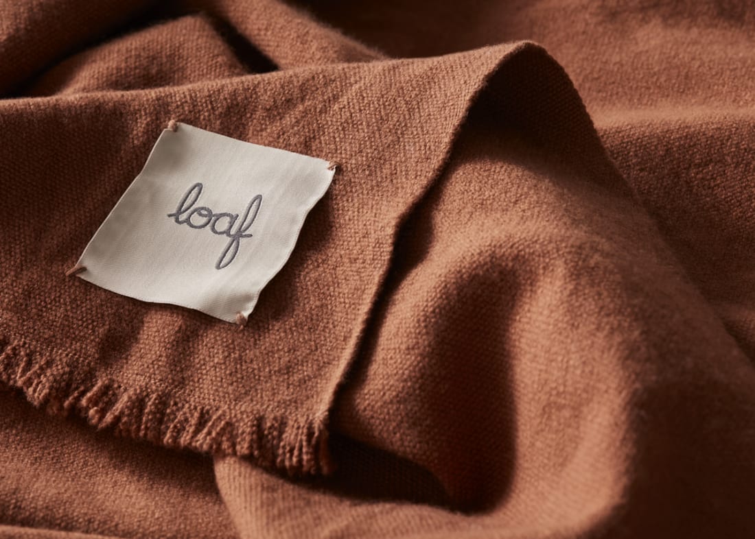 Nuzzler Merino Wool Blanket 170 x 180 cm in Terracotta