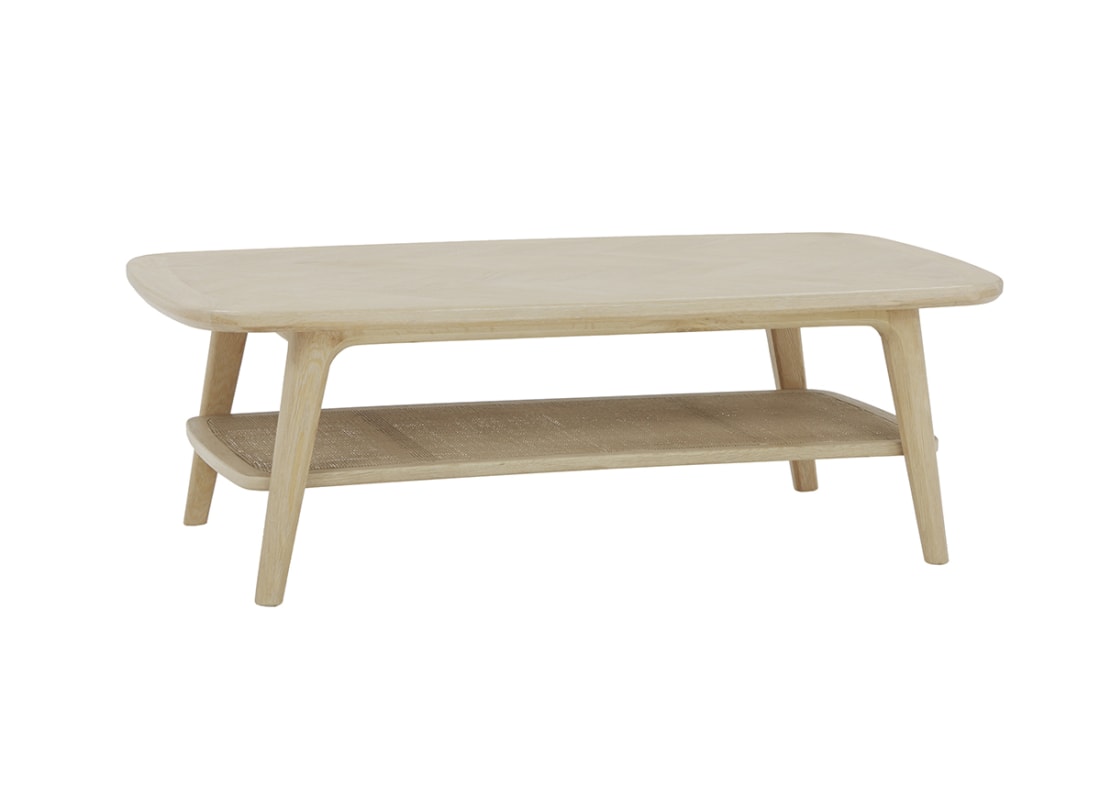 Throwback Coffee Table in Whitewashed Oak