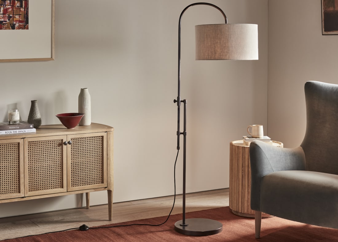 Trombone Floor Light - Standard - Blackened Bronze