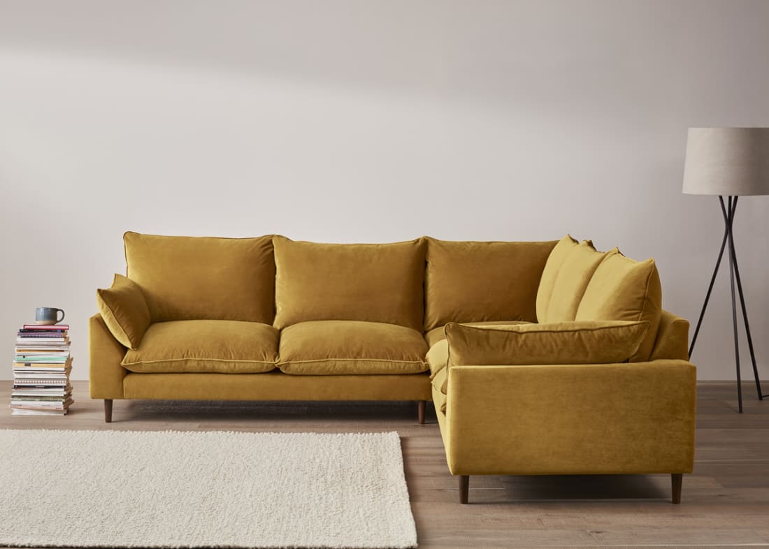 Slow Riser Corner Sofa in Butterscotch Clever Velvet