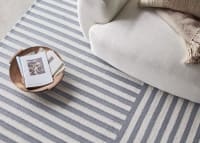 Double Stripey Wool Rug - 200cm x 300cm - Blue