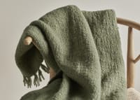 Wefty Wool Blanket 170 x 180 cm in Green