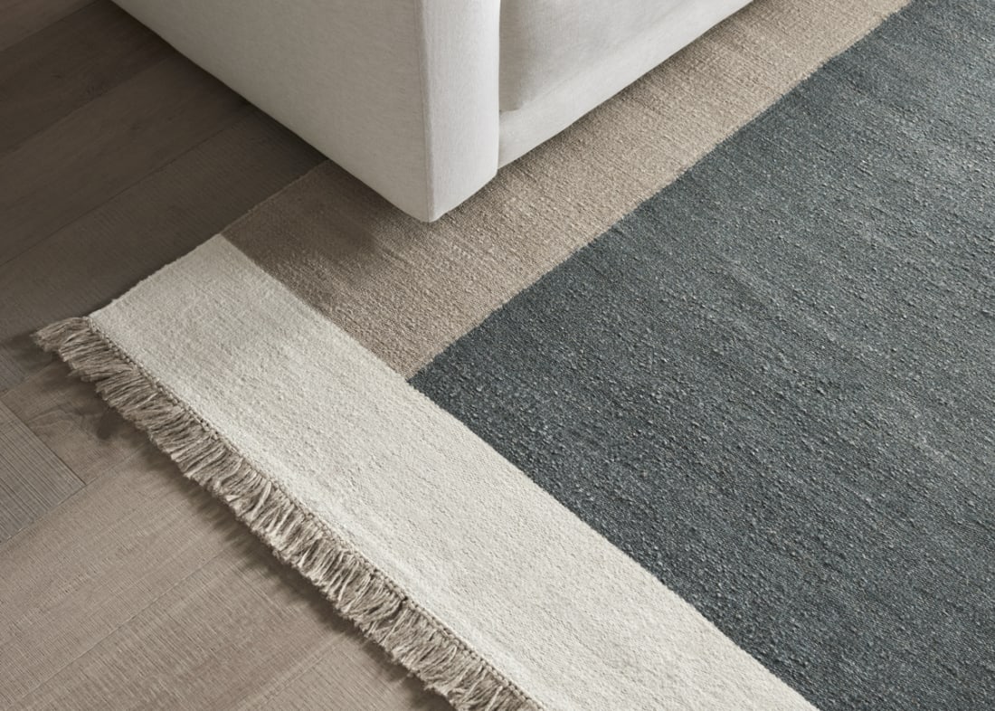 Blocky Linen Rug - 140 x 200 - Teal