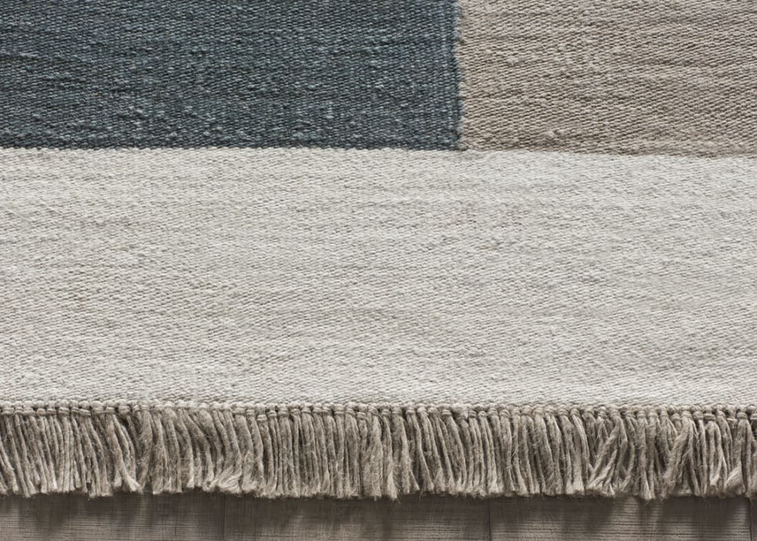 Blocky Linen Rug - 140 x 200 - Teal