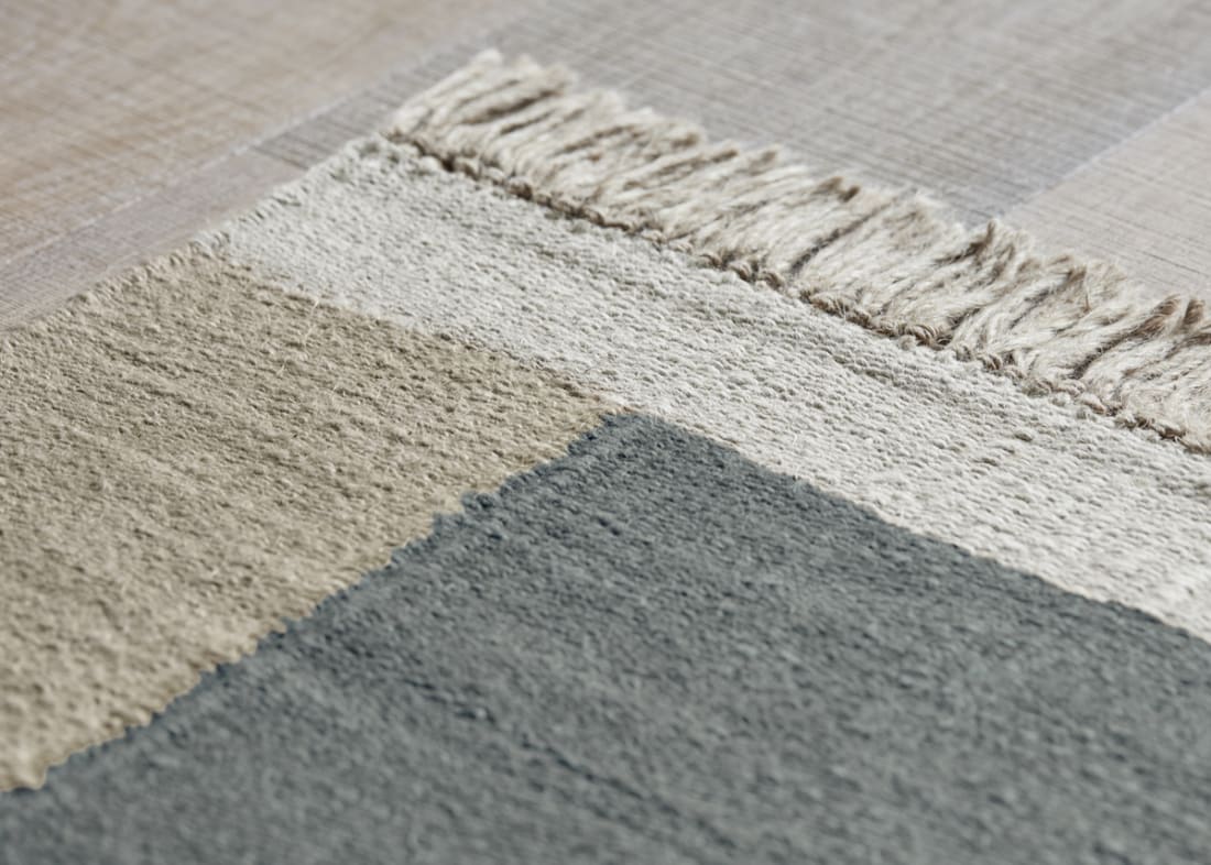 Blocky Linen Runner 80 x 240 cm in Teal