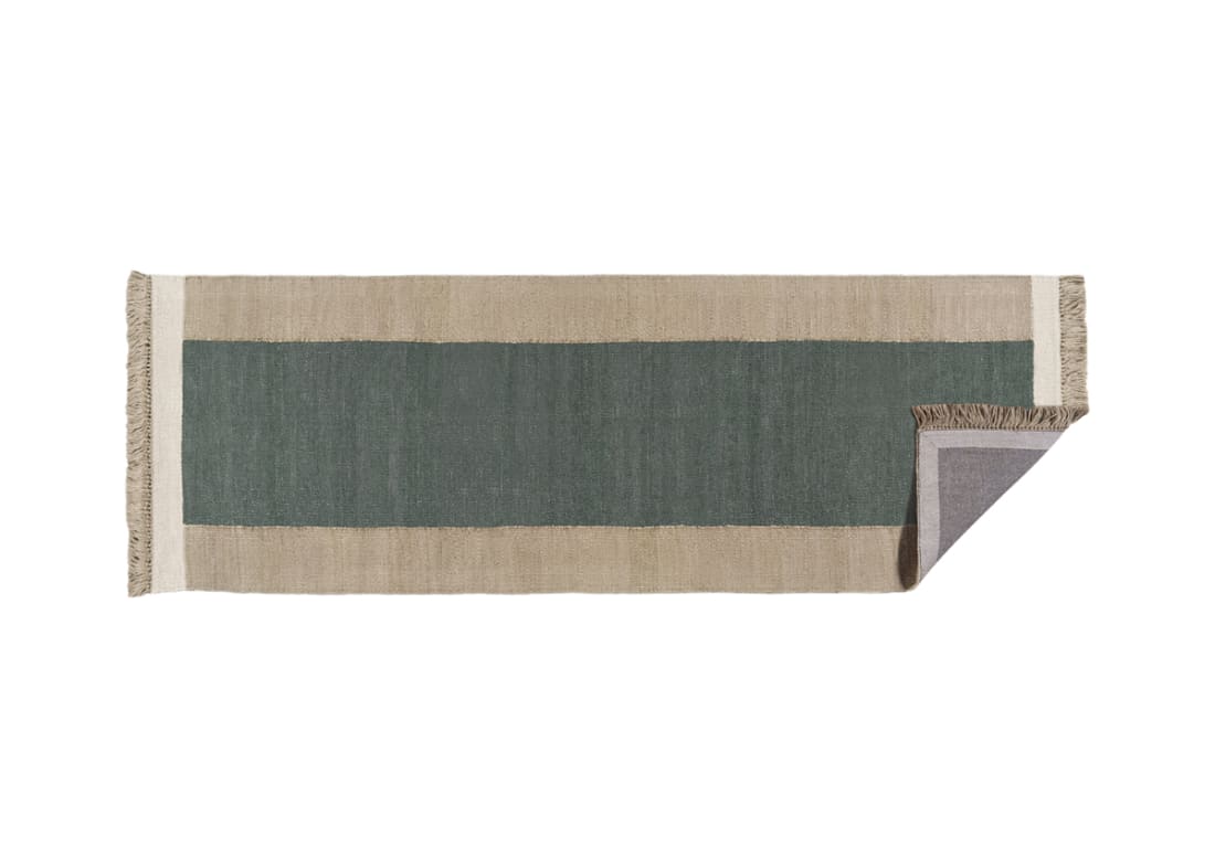Blocky Linen Runner 80 x 240 cm in Teal