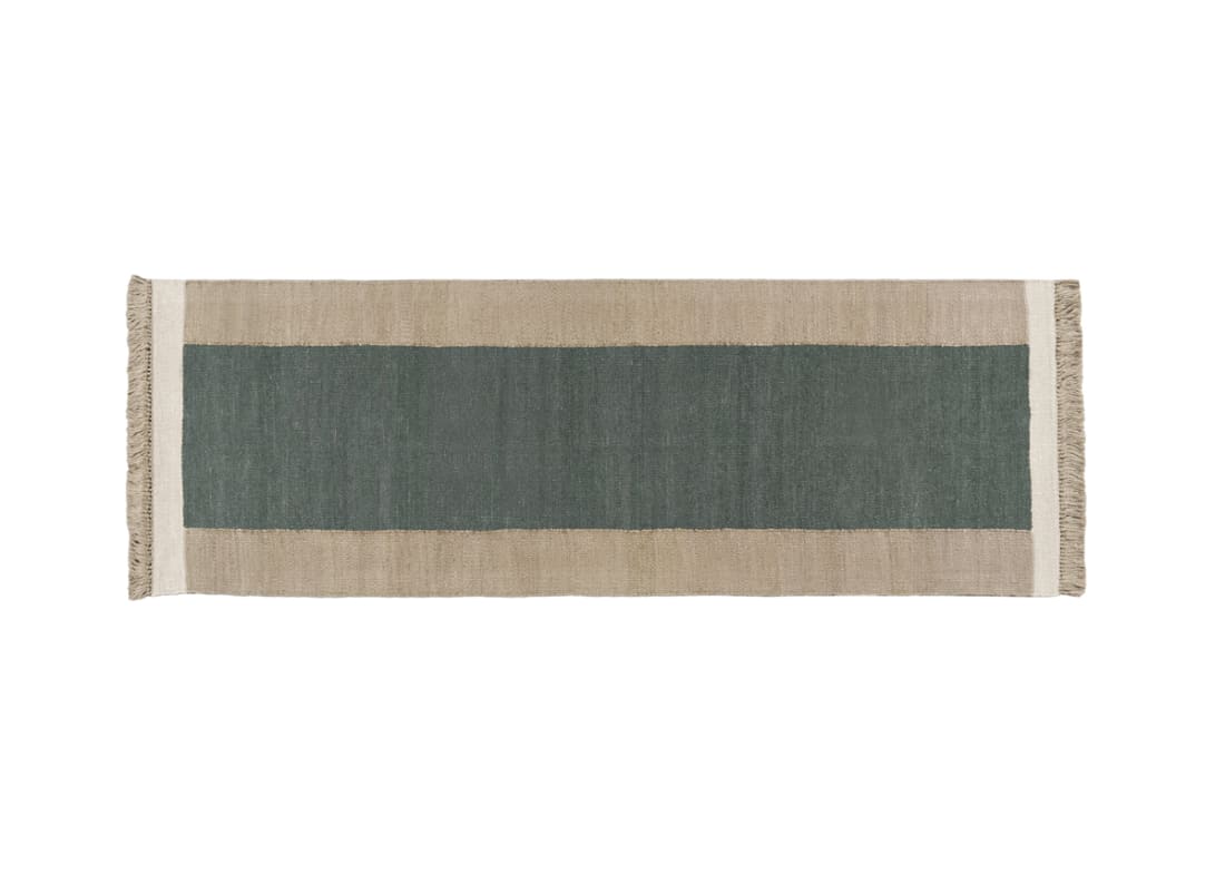 Blocky Linen Runner 80 x 240 cm in Teal