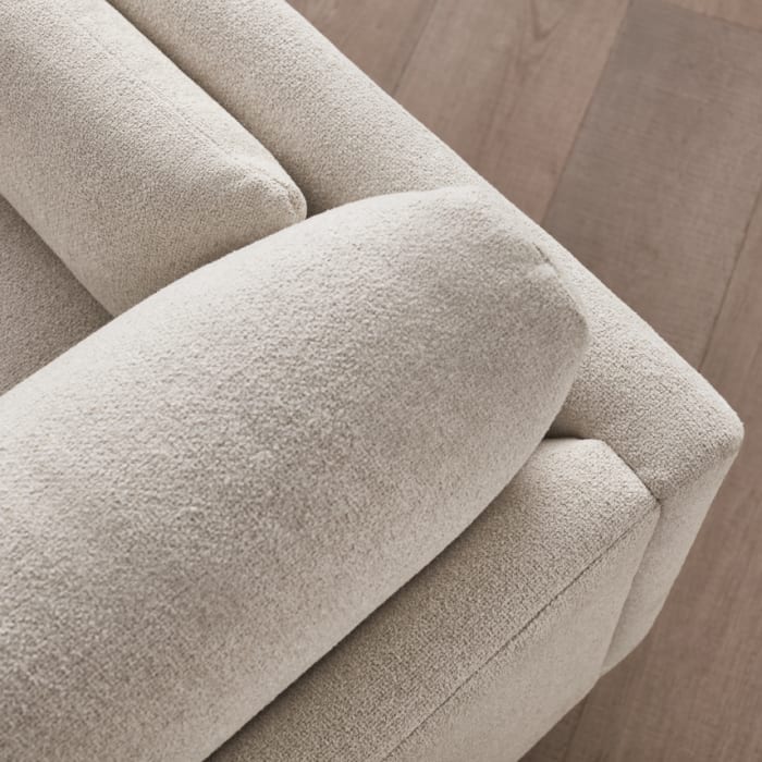 Jeffers Chaise Sofa in Whipped Cream White Boucle