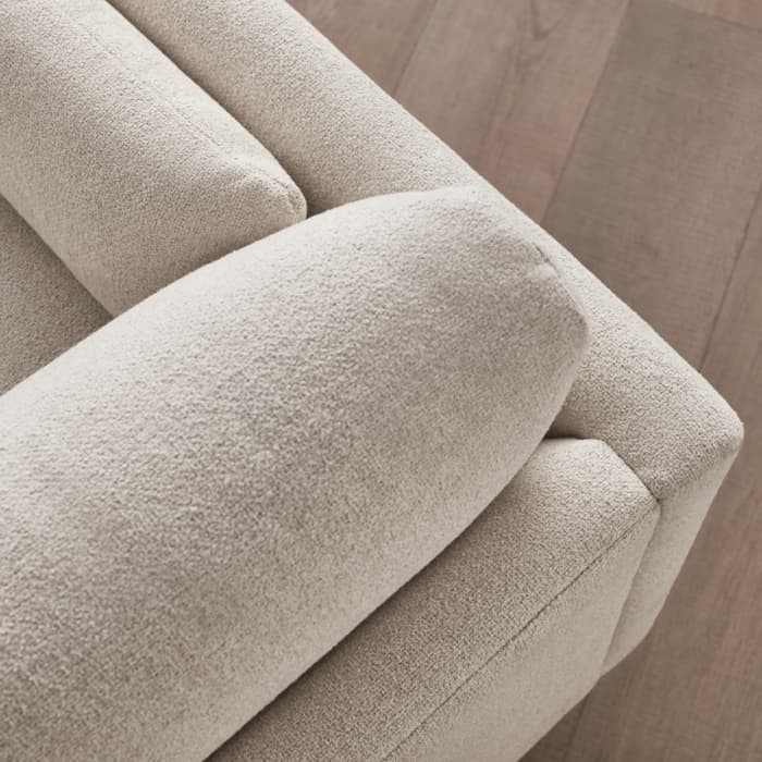 Jeffers Chaise Sofa in Whipped Cream White Boucle