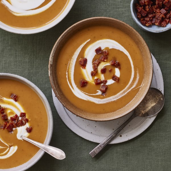 Smoky Sweet Potato and Chorizo Soup