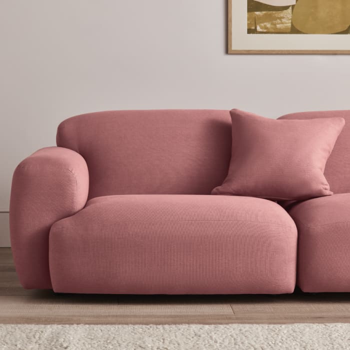 Squishblocks Modular Chaise Longue in Jam Sandwich Pink Linen