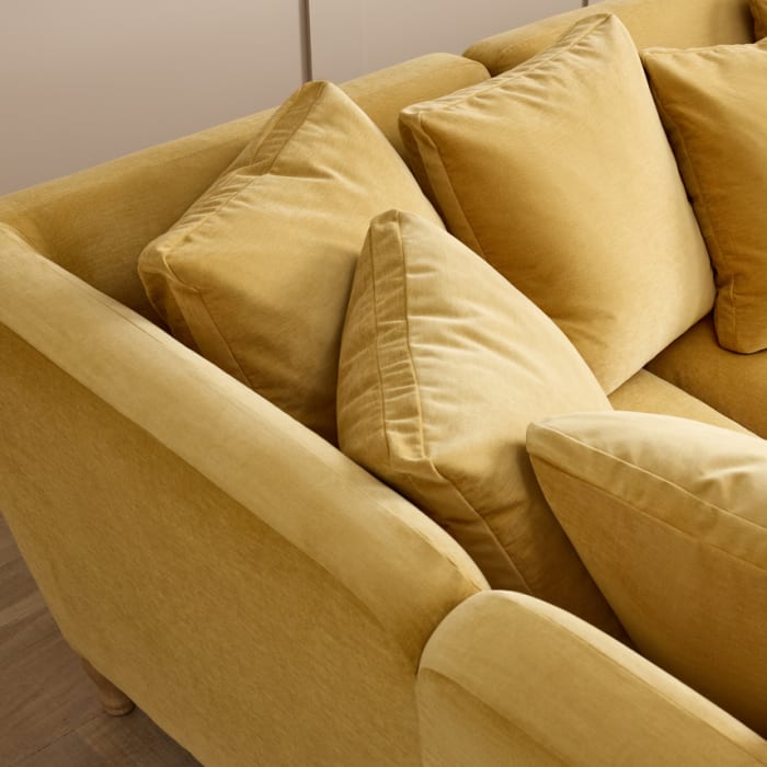 Bear Hug corner Sofa in Honey Pot Yellow Chenille