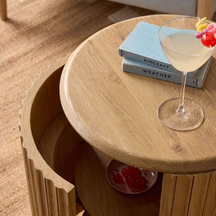 BOBBIN SIDETABLE LIGHT OAK 3