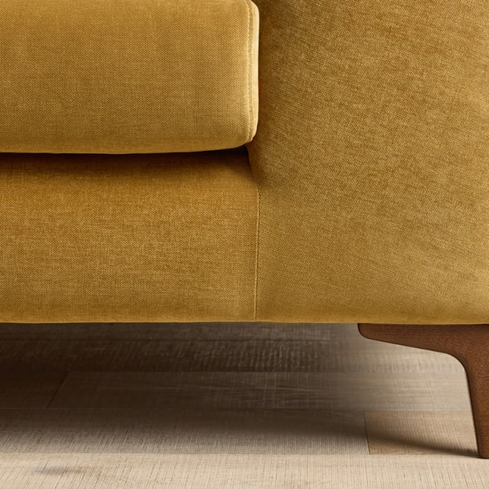 La Dolce Seater Corner Sofa in Treacle Tart Yellow Chenille