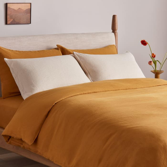 LAZY LINEN DUVET OCHRE 03 008