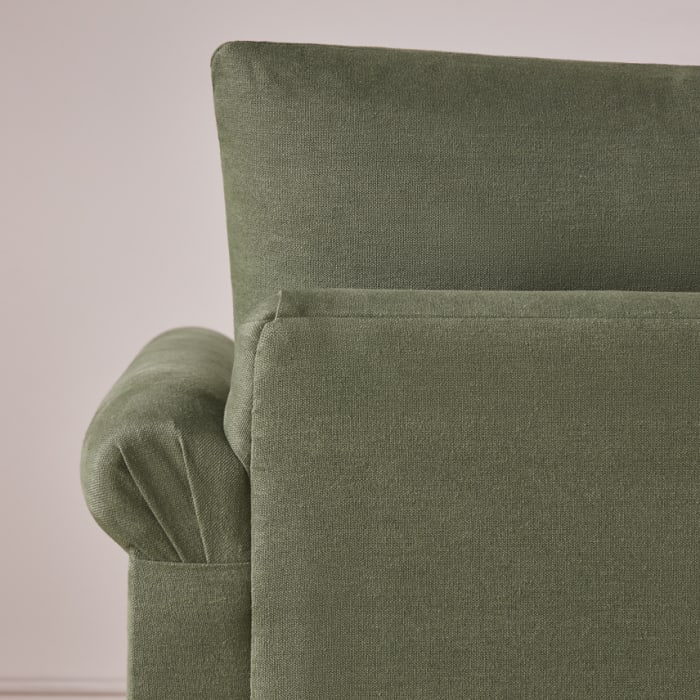 Queen Armchair in Waxed Jacket Green Linen