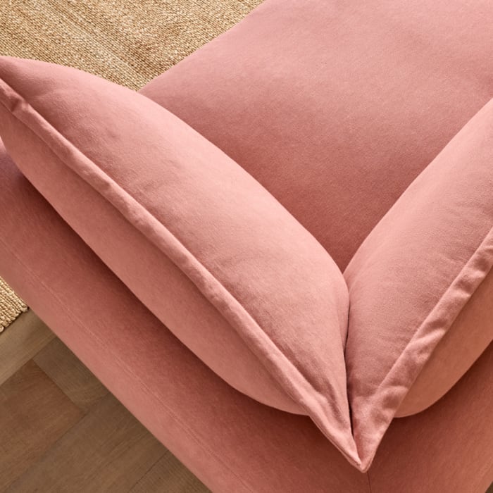 Weekender Sofa in Strawberry Milkshake Pink Linen