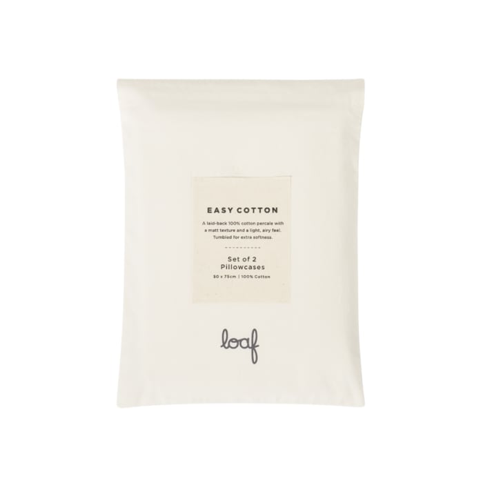 Easy Cotton Set of 2 Pillowcases in Oat Milk