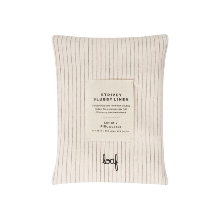 662889 slubby linen stripe pink pillows 04