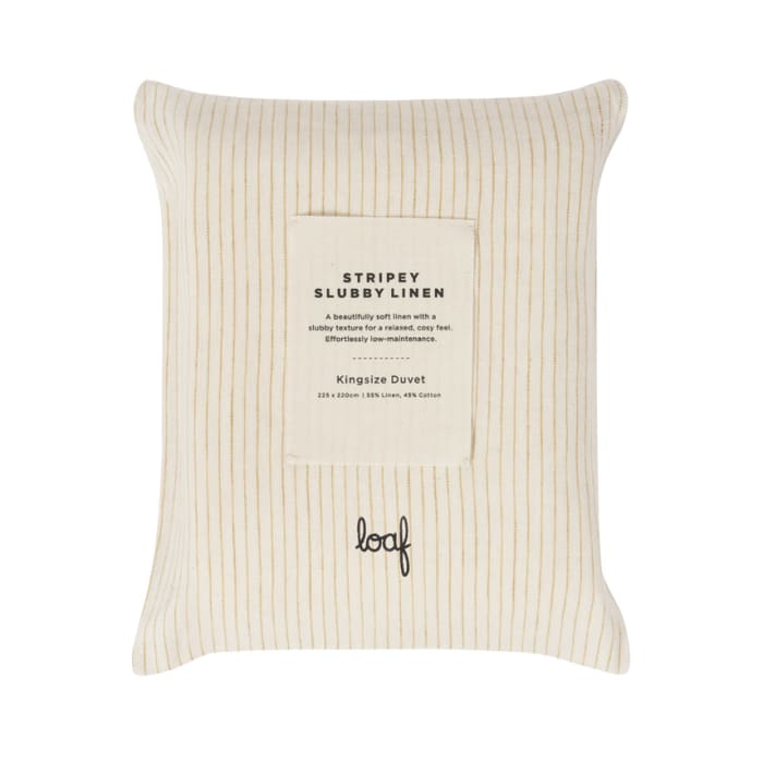 662863 slubby linen stripe ochre duvet 04