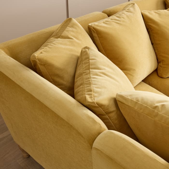 Bear Hug corner Sofa in Honey Pot Yellow Chenille