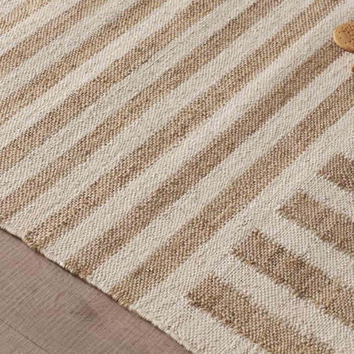 DOUBLE STRIPEY JUTE RUG 03 004
