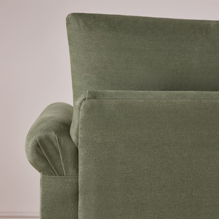 Queen Armchair in Waxed Jacket Green Linen