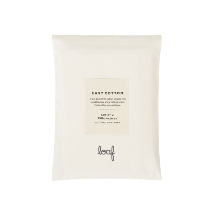 Easy Cotton Set of 2 Pillowcases in Oat Milk