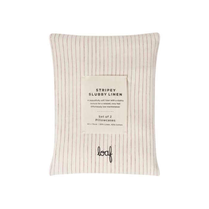 662889 slubby linen stripe pink pillows 04