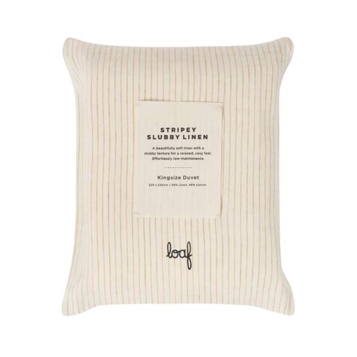 662863 slubby linen stripe ochre duvet 04