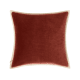 Bordy Edge Velvet Cushion 43 x 43 cm in Terracotta
