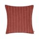 Stripey Stitch Linen Cushion  - 43x43 - Rusty Red
