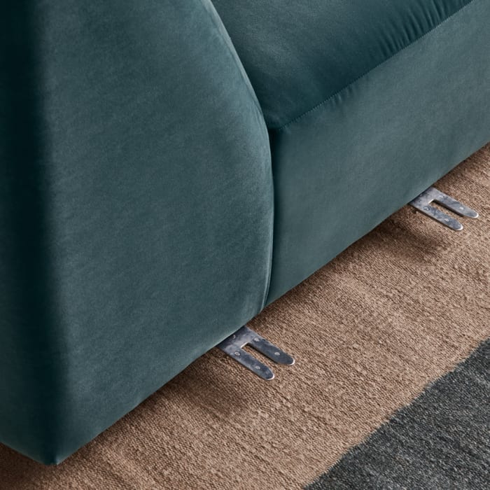 Squishblocks Modular Corner Chaise in Sopping Seagrass Teal Velvet