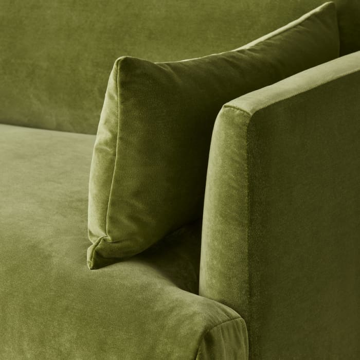 Jeffers Love Seat in Grass Clippings Green Velvet