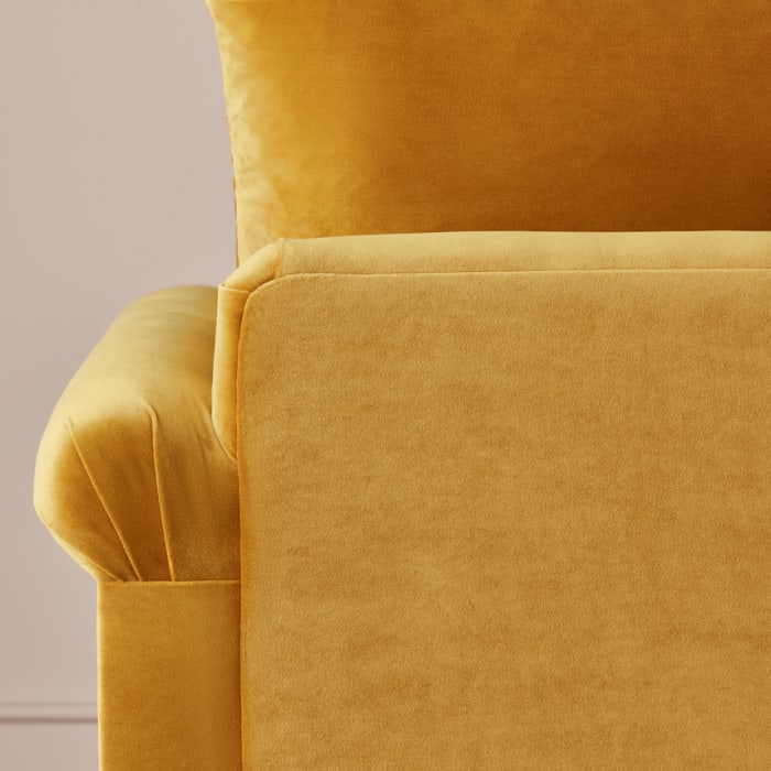 Queenie Love Seat in Butterscotch Clever Velvet