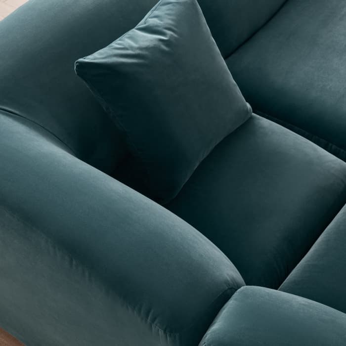 Squishblocks Modular Corner Chaise in Sopping Seagrass Teal Velvet