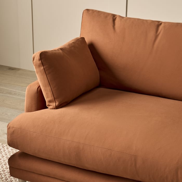 Squisharoo Sofa in Broken Pot Orange Twill