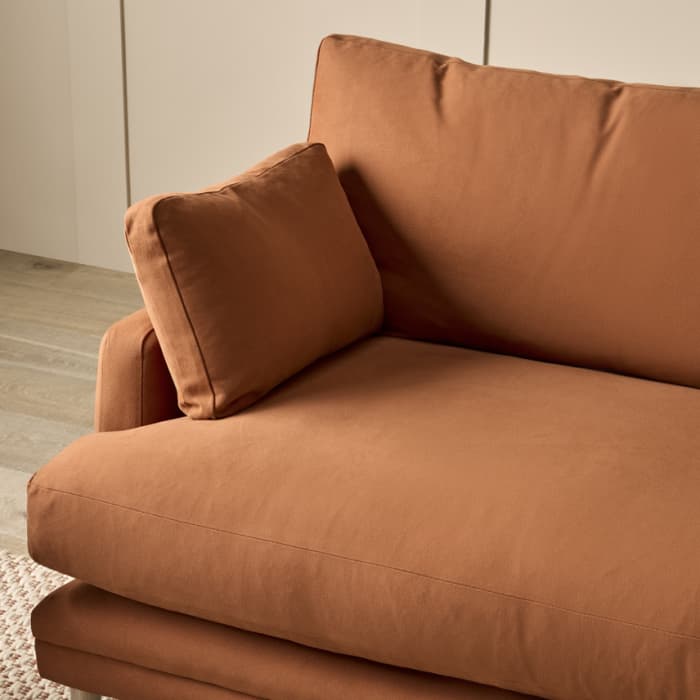 Squisharoo Sofa in Broken Pot Orange Twill