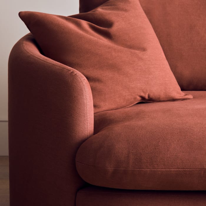 Curvella Sofa in School Satchel Brown Linen