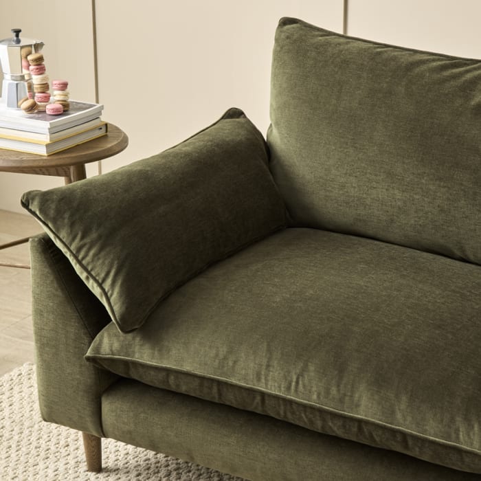 Slow Riser Sofa in Wine Bottle Green Chenille