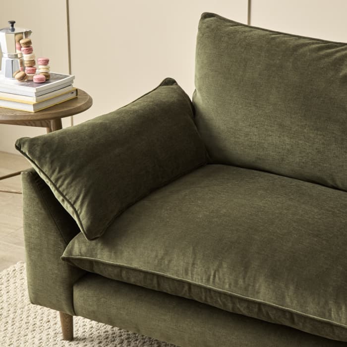 Slow Riser Sofa in Wine Bottle Green Chenille