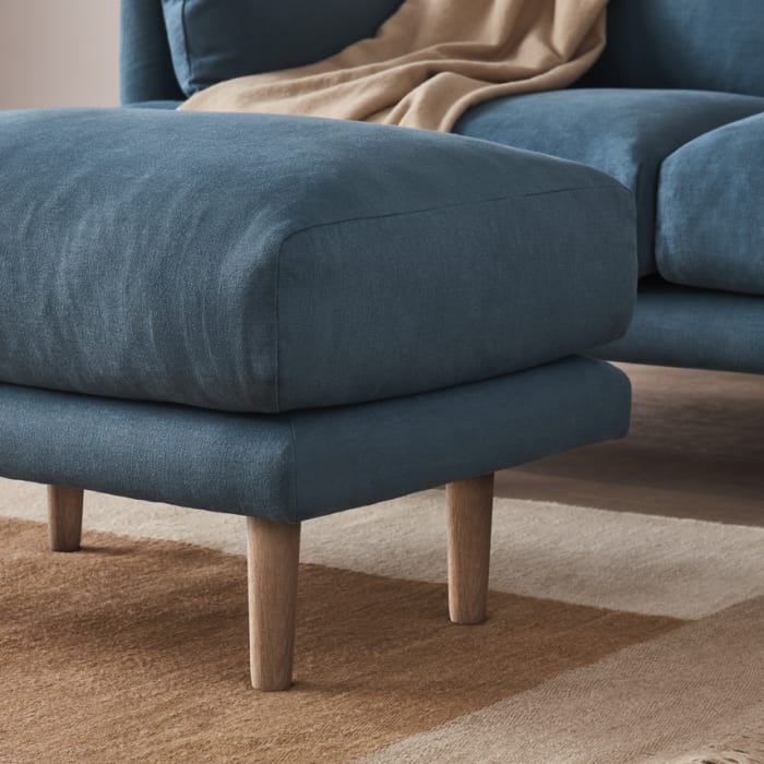 Jeffers Footstool in Hosepipe Clever Linen