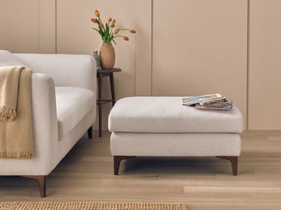 La Dolce Seater Footstool in Whipped Cream White Boucle